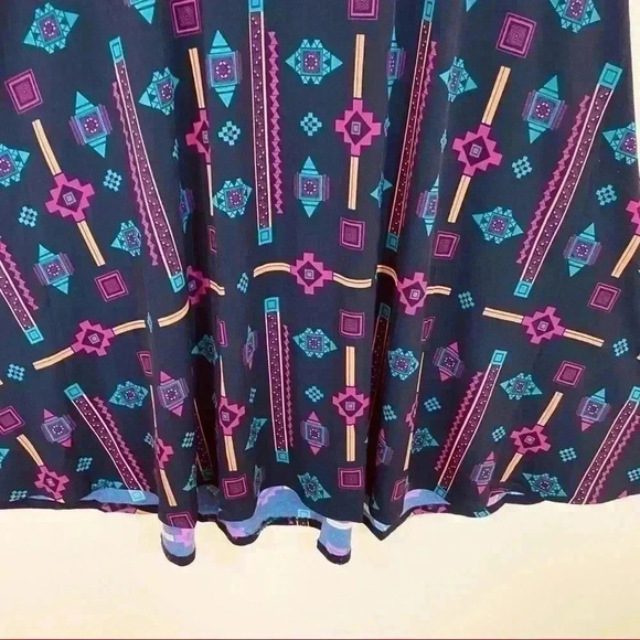 LuLaRoe Multicolor Aztec Native Tribal Print Banded Maxi Skirt Size XS - Picture 4 of 13